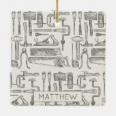 Retro Carpenter Handyman  handgereedschappen Keramisch Ornament (Achterkant)