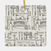 Retro Carpenter Handyman  handgereedschappen Keramisch Ornament (Voorkant)