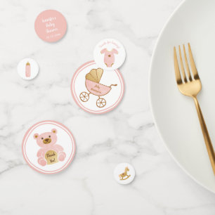 Retro Carriage Speelgoed Fles Roze Baby Meisje Dou Confetti