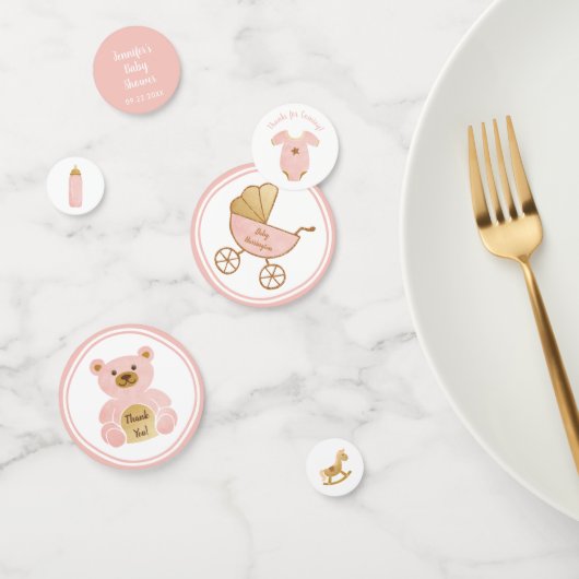 Retro Carriage Speelgoed Fles Roze Baby Meisje Dou Confetti (Groep)