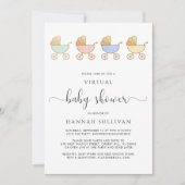 Retro Carriages Virtual Baby shower Kaart (Voorkant)