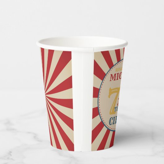 Retro Carrousel Circus Carnaval Verjaardag Papier Papieren Bekers (Rechts)