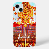  retro carrousel gezicht foto aangepaste naam vet Case-Mate iPhone case (Achterkant)