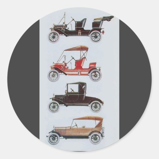 RETRO CARS 2 - Auto-reparatie auto Ronde Sticker (Voorkant)