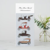 RETRO CARS 2, AUTO RESTAURATIE ,blauw wit Aankondiging (Staand voorkant)