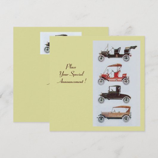 RETRO CARS 2 AUTO RESTORATIE geel wit bruin Aankondiging (Voorkant / Achterkant)