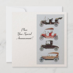 RETRO CARS 2,AUTO RESTORATION champagne white red Aankondiging