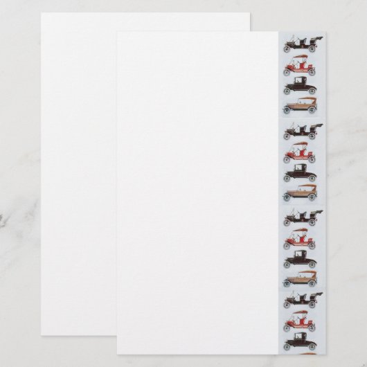 RETRO CARS 2, AUTO RESTORATION grijs rood wit Briefpapier (Voorkant / Achterkant)