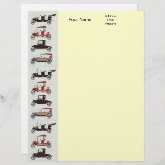 RETRO CARS 2 AUTO RESTORATION grijs rood zwart Gepersonaliseerd Briefhoofd (Voorkant / Achterkant)