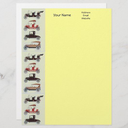 RETRO CARS 2 AUTO RESTORATION grijs rood zwart Persoonlijk Briefhoofd (Voorkant / Achterkant)