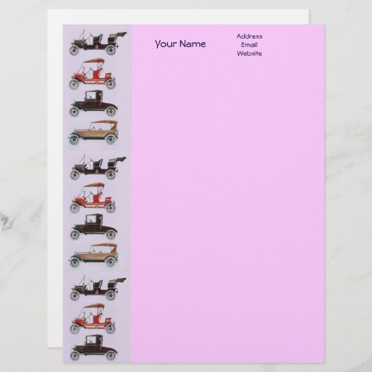 RETRO CARS 2 AUTO RESTORATION grijs rood zwart roz Briefhoofd Ontwerp (Voorkant / Achterkant)