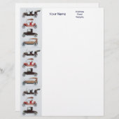 RETRO CARS 2 AUTO RESTORATION grijs rood zwart wit Custom Briefhoofd (Voorkant / Achterkant)