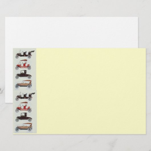 RETRO CARS 2, AUTO RESTORATION grijze rode crème Briefpapier (Voorkant / Achterkant)