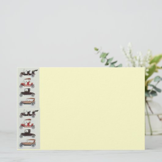 RETRO CARS 2, AUTO RESTORATION grijze rode crème Briefpapier (Staand voorkant)