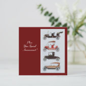 RETRO CARS 2, AUTO RESTORATION red white black Aankondiging (Staand voorkant)