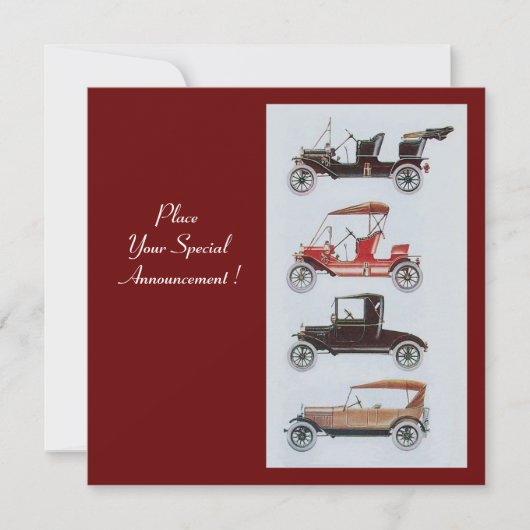 RETRO CARS 2, AUTO RESTORATION red white black Aankondiging (Voorkant)