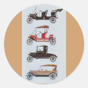 RETRO CARS 2 - Automatische reparatie van bruin Ronde Sticker