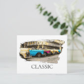 *~* Retro Cars  Antiek Kleurrijk Klassiek Briefkaart (Staand voorkant)
