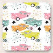 Retro Cars Atomic Starburst Modern mediane eeuw Bier Onderzetter (Voorkant)