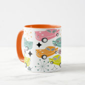 Retro Cars Atomic Starburst Modern mediane eeuw Mok (Voorkant links)