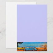 RETRO CARS - Auto-reparatie auto, blauw Briefpapier (Voorkant / Achterkant)