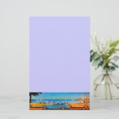 RETRO CARS - Auto-reparatie auto, blauw Briefpapier (Staand voorkant)