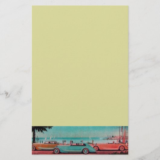 RETRO CARS - Auto-reparatie auto, blauw Briefpapier (Voorkant)