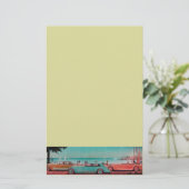 RETRO CARS - Auto-reparatie auto, blauw Briefpapier (Staand voorkant)