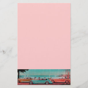 RETRO CARS - Auto-reparatie auto, blauw geel Briefpapier
