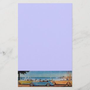 RETRO CARS - Auto-reparatie auto, blauw geel Briefpapier