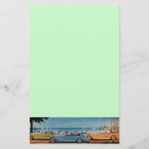 RETRO CARS - Auto-reparatie auto, blauw geel Briefpapier