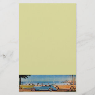 RETRO CARS - Auto-reparatie auto, blauw geel Briefpapier