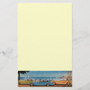 RETRO CARS - Auto-reparatie auto, blauw geel Briefpapier