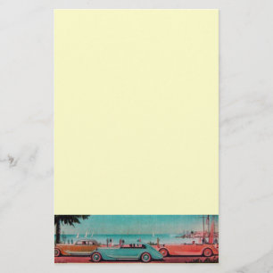 RETRO CARS - Auto-reparatie auto, blauw geel Briefpapier