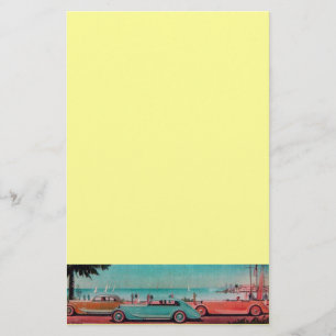 RETRO CARS - Auto-reparatie auto, blauw geel Briefpapier