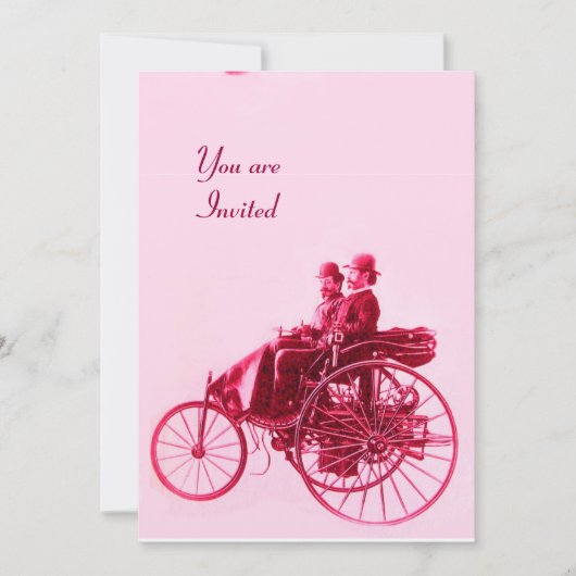 RETRO CARS AUTO RESTORATIE zilverrode fuchsie Kaart (Voorkant)