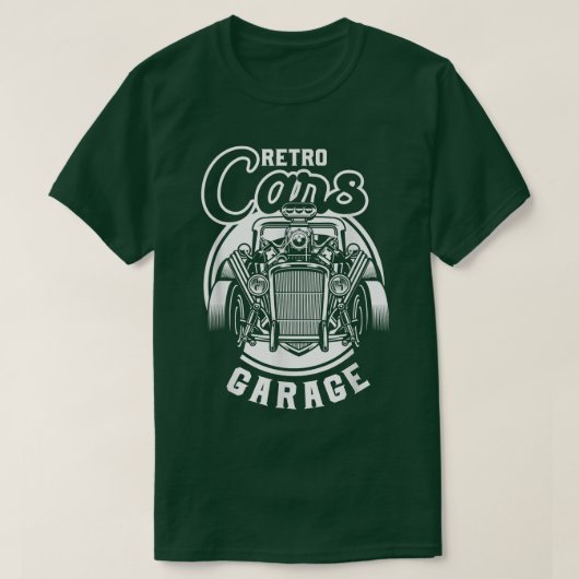 Retro Cars Garage Classic Old American Automobile T-shirt (Design voorkant)