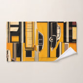 Retro Cars geometrische mosterd midden eeuw Bad Handdoek (Handdoek)