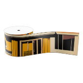 Retro Cars geometrische mosterd midden eeuw Grosgrain Lint (Spoel)