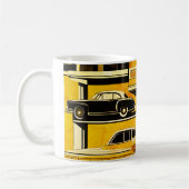 Retro Cars geometrische mosterd midden eeuw Koffiemok (Links)
