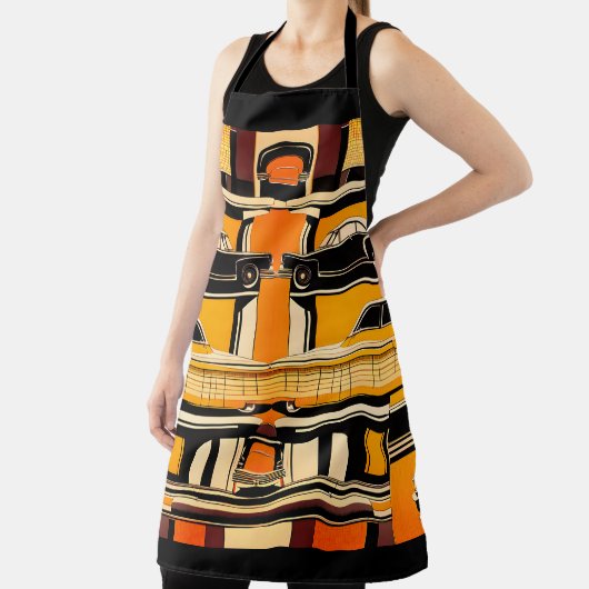 Retro Cars geometrische mosterd midden eeuw Schort (Insitu)