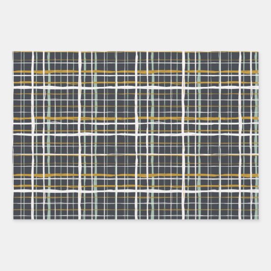 Retro Cars KerstWoodland Trees grijs Black  Inpakpapier Vel (Voorkant 3)