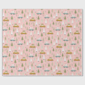 Retro Cars Pink-kerstboombos Cadeaupapier (Vlak)