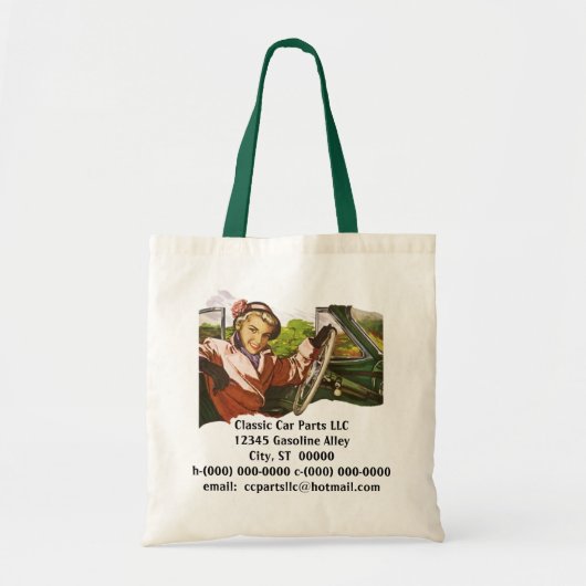 Retro Cars Road Trip Promo Adverteren Canvas tasse Tote Bag (Voorkant)