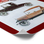 RETRO CARS, zwart wit rood Poster (Hoek)