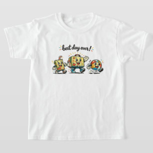 Retro Cartoon beste dag ooit! Kinderen T-shirt