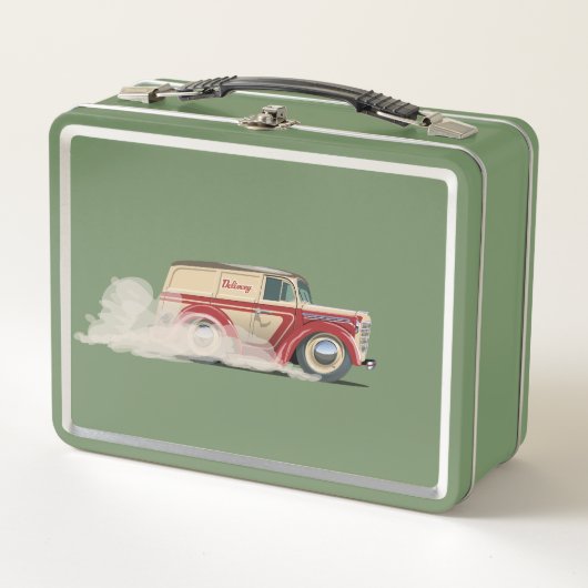 Retro cartoon bezorgwagen (Voorkant)