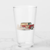 Retro cartoon bezorgwagen glas (Voorkant)