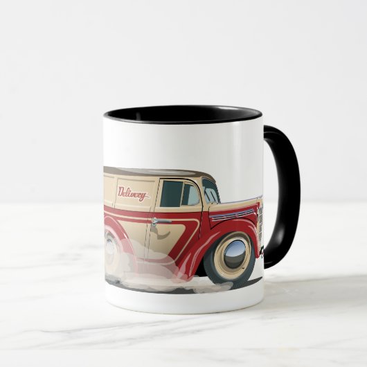 Retro cartoon bezorgwagen mok (Voorkant rechts)
