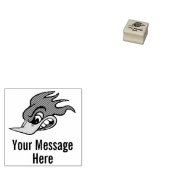 Retro Cartoon Bird Wood Art Stamp Rubberstempel (Gestempeld)